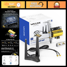 Tri-Band WiFi 6E PCIe Network Card, Bluetooth 5.3, MU-MIMO, Magnetic Antennas
