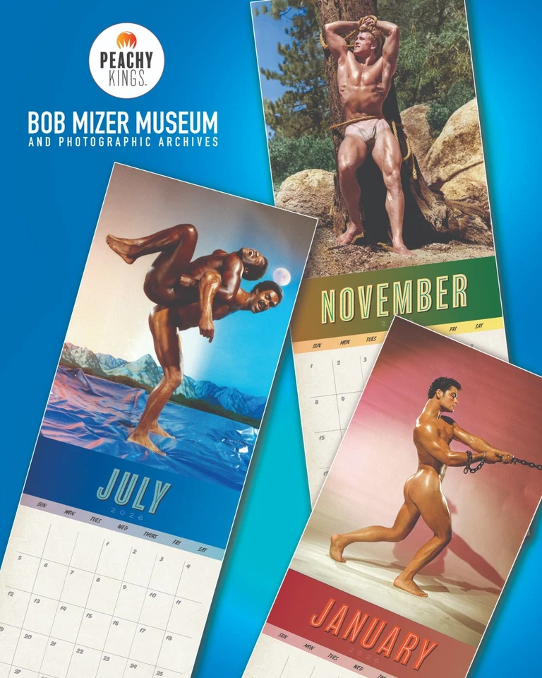 Calendario muscular de mediados de siglo Bob Mizer 2026 (foto físico, gay, pastel de carne) Foto 3 de 4