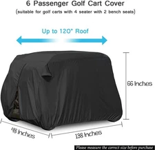 moveland 6 Passenger Golf Cart Storage Cover Compatible with E Z GO, Club Car,