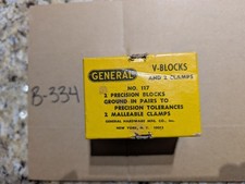 Vintage General No. 117 Cast Iron Precision V Blocks w/Clamps #117 Machining USA