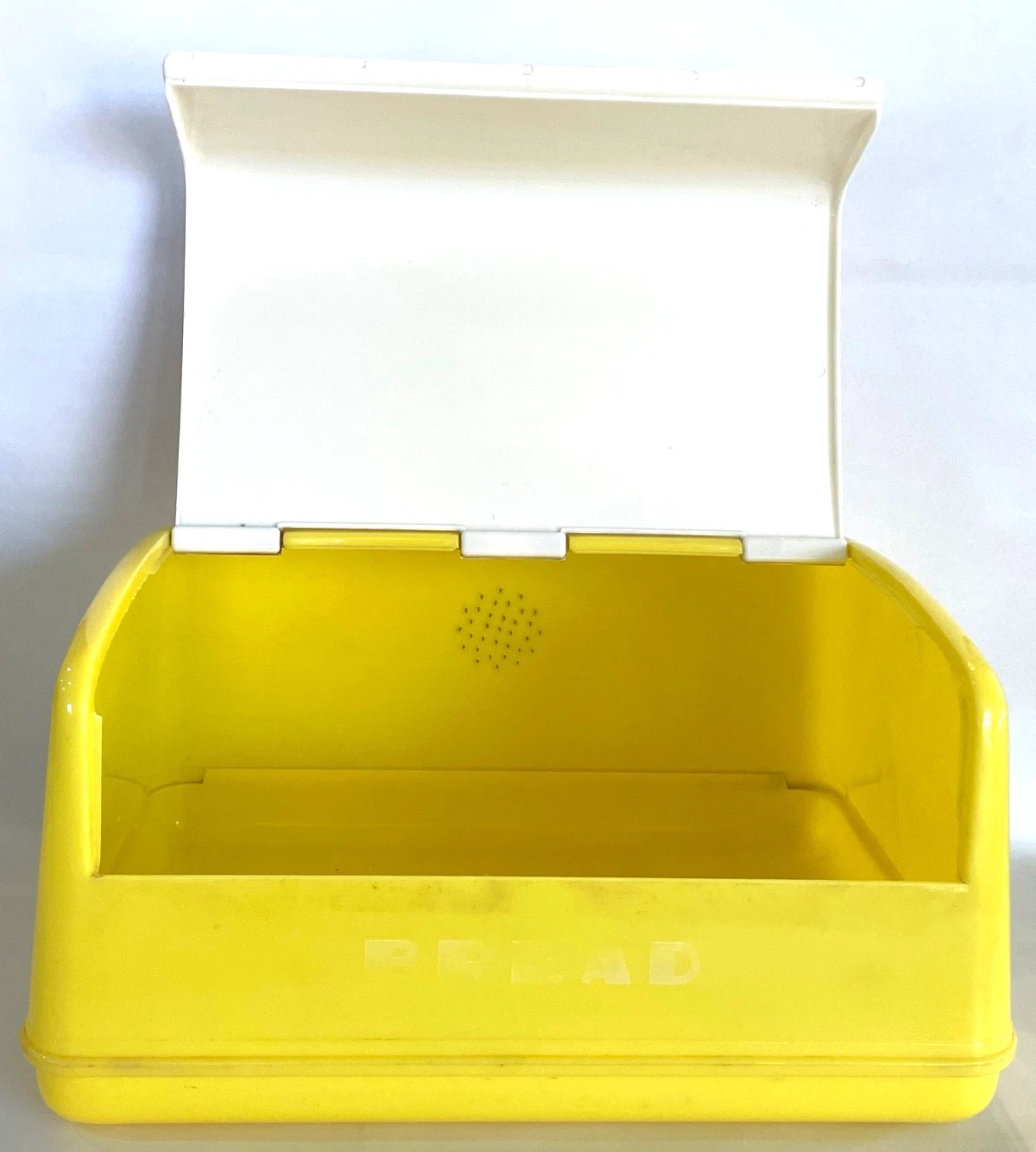 Vintage MCM Yellow & White Plastic Bread Box 15L x 11W x 8H
Opens in a new window or tab