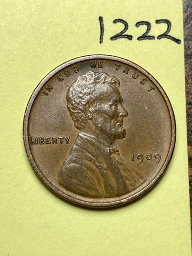 1909-VDB LINCOLN WHEAT CENT, VERY HIGH GRADE!, "EXTREMELY FINE" #1222