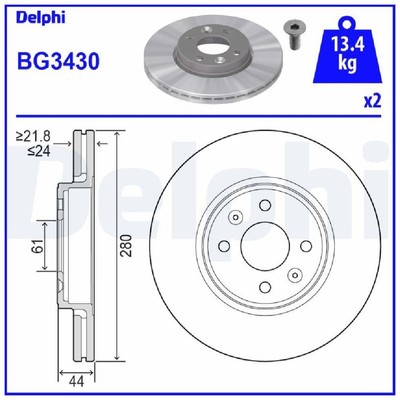 Delphi Bremsscheiben + Beläge vorne BG3430 7701207829 402066818R | 806132