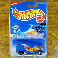 Hot Wheels 1996 First Editions Volkswagen Vw Bus Race Team Blue Collector 372