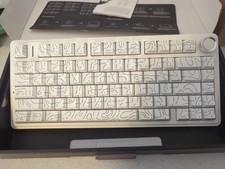 AULA F75 Wireless Mechanical Keyboard with Knob,75 Hot Swappable,Line White.