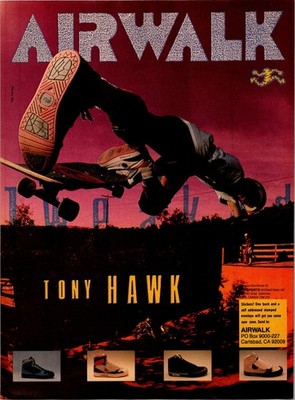 1988   Tony Hawk Airwalk Skate Shoes  print ad   1980s skateboard DA-03
