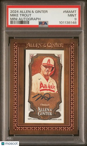 2024 Topps Allen & Ginter Mini Baseball Autographs Auto Mike Trout PSA 9