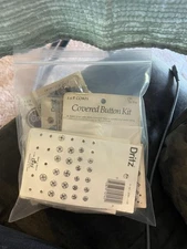 Bag Of Sewing Notions Hook And Eyes Rivets Buttons Snaps Etc