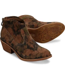 NEW Sofft Womens AISLEY Brown Floral Suede Western Boots Booties 6.5 M