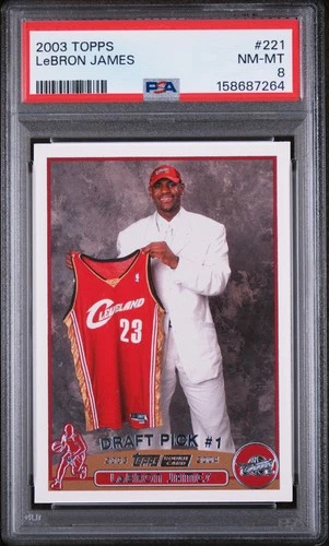 2003 TOPPS #221 LEBRON JAMES ROOKIE RC PSA 8
