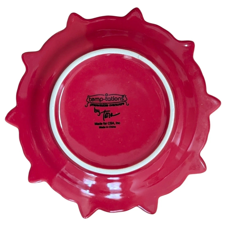 Temp-tations by Tara Juego de 8 Platos de Postre Rojo y Blanco Hoja de Navidad Foto 4 de 4