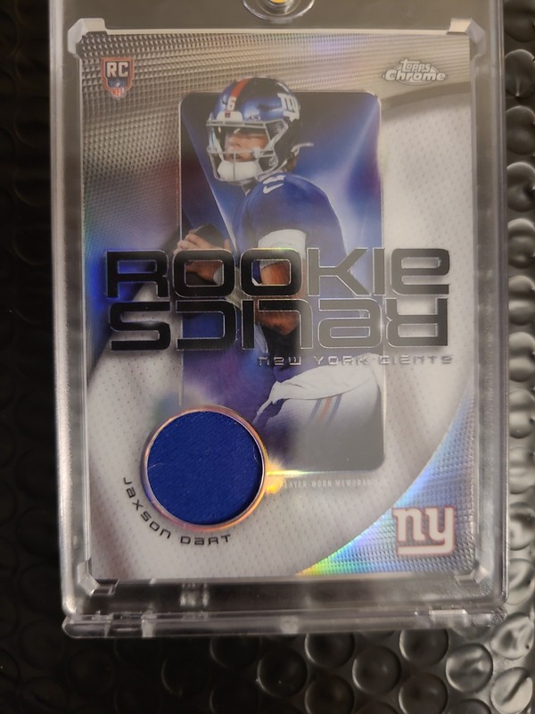 2025 Topps Chrome - Rookie Relics Jaxson Dart #RR-JD (MEM, RC)