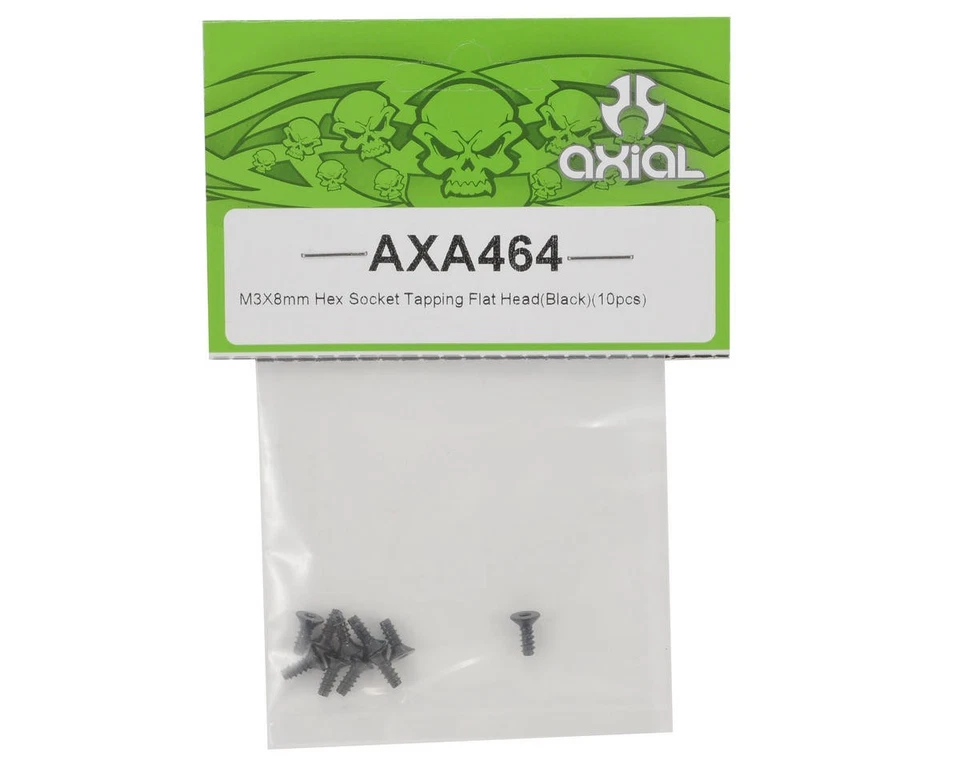 Axial 3x8mm Self Tapping Flat Head Screw (Black) (10) [AXIA464] - Image 2 of 2