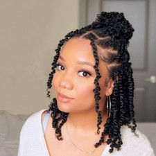"8 Packs Pretwisted Passion Twist Crochet Hair 8 Inch Pre Looped Crochet Passion