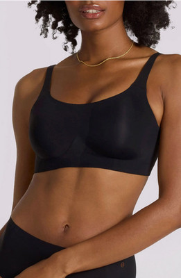 $98 Evelyn & Bobbie Structured Scoop Wireless Bra, Black, Size Large