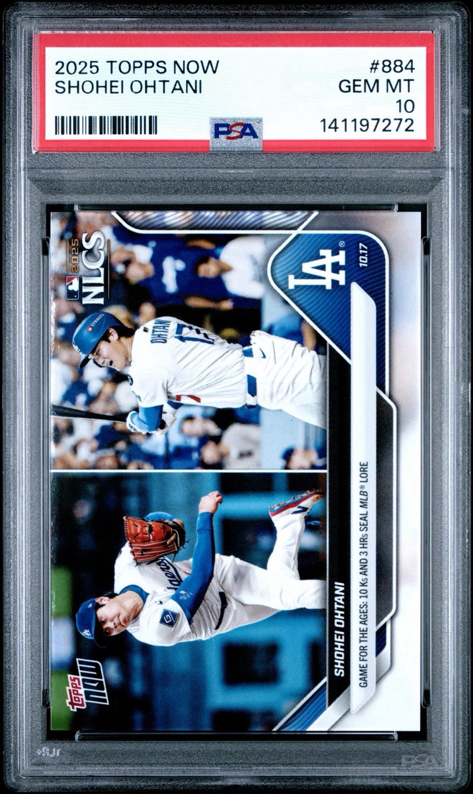 PSA 10 Shohei Ohtani #884 /253309 2025 Topps Now -10 Ks, 3 HR NLCS CHAMPS view 11