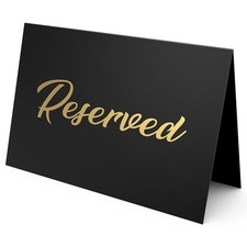 10 Pack Black Reserved Table Signs for Wedding 3x4 Cardstock Reserved Seating...