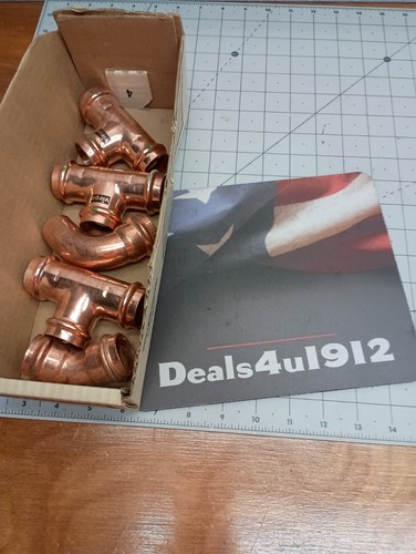 Lot of 5 Viega Press 1” Elbow Tee Copper Fitting New!