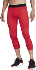Nike Pro Dri-FIT 3/4 Length Fitness Tights University Red Mens Size L FB7950-657
