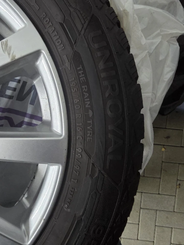 4 Stk. Winter Kompletträder Uniroyal 195/60R16 auf Alufelgen - Bild 4 von 4