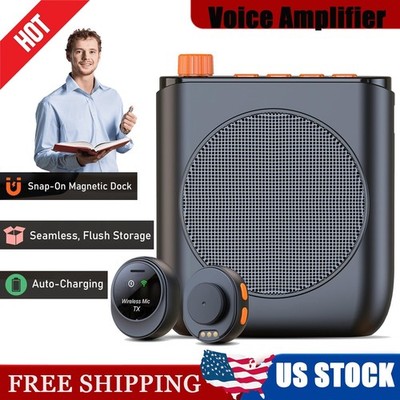 Voice Amplifier with 2 Wireless Lavalier Micr Zero Whistling For Teachers
