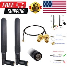 WiFi Antenna 8dBi Omni RP-SMA Male 2.4Ghz 5.8Ghz Dual Band  20cm U.FL to RP ...