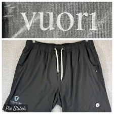 Vuori Kore Black Athletic Training Shorts Men XL outdoor sports