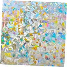  Window Film, Decorative 3D Window Privacy Film 17.5 x 78.7 Inch Transparent