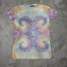 Boohoo ladies net-effect festival-style tie-dye over-dress Sz 4