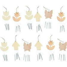 DIY Wind Chime Kits for Kids - Makes 12 - Assorted Spring Theme Shapes - Great