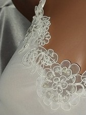 VTG Silky Chiffon Secret Treasures NEW Babydoll Sheer Pearls Venice Aplq Chemise