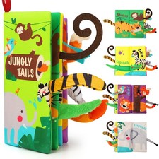 Baby Books Toys, Touch and Feel Crinkle Cloth Book for Infant Baby 0-3-6-12-1...