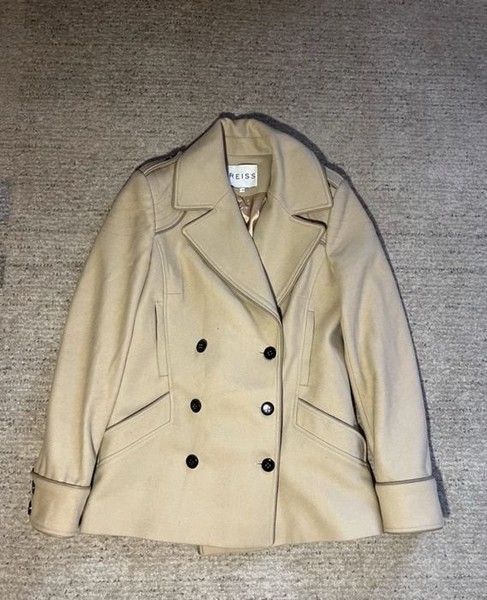 Women Reiss Coat Beige Wool 38
