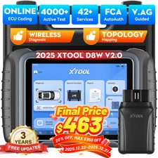 XTOOL D8W V2.0 Auto All System Diagnostic Scanner E.CU Coding Key Program FCA
