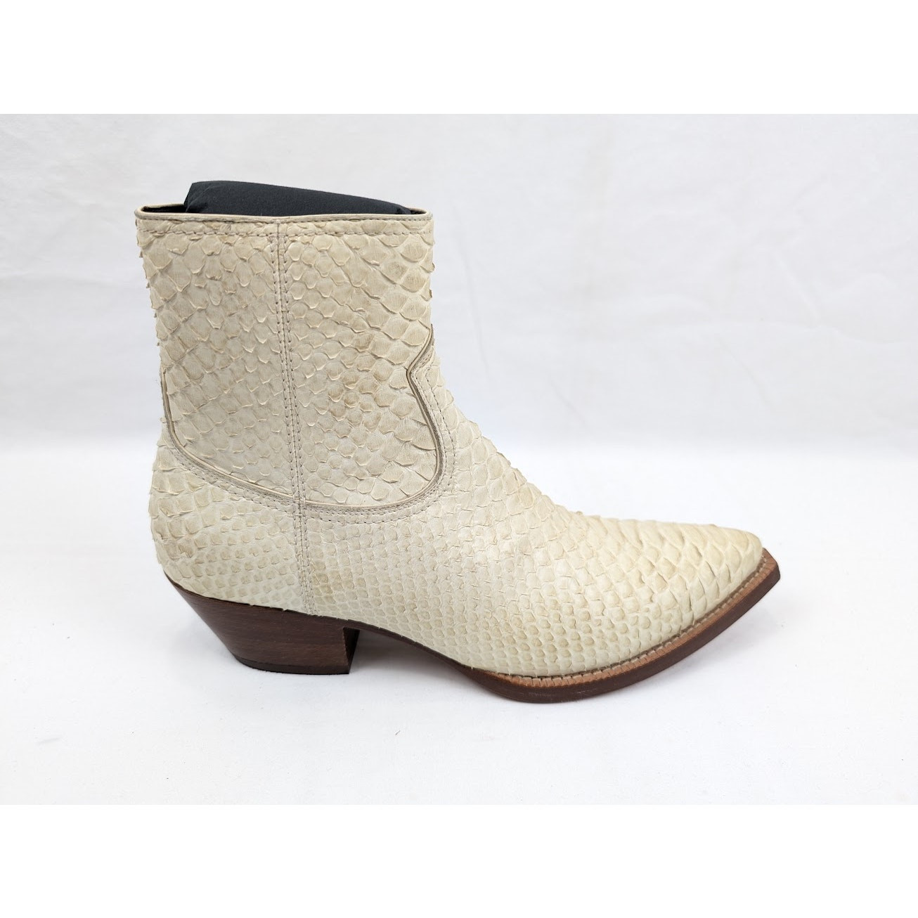 Stivali Saint Laurent Paris Lukas 40 con zip color crema nuovi con etichette 42