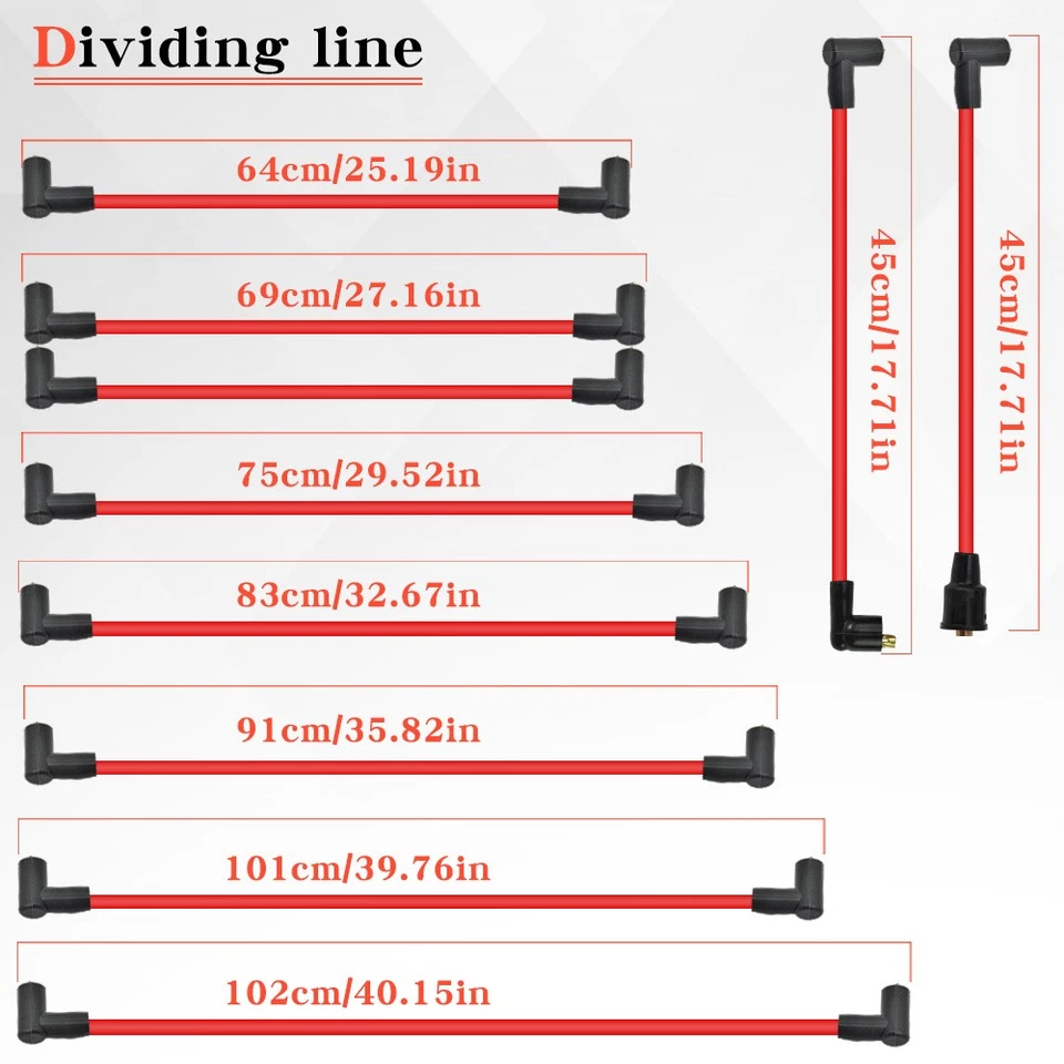 DISTRIBUIDOR HEI DE TAPA PEQUEÑA + BOBINA ROJA + CABLES DE 8,5 mm bajo escape 327350 para CHEVY Foto 4 de 4