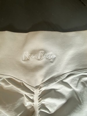 XS pair of Boom Booty light gray seamless scrunch high-waisted leggings