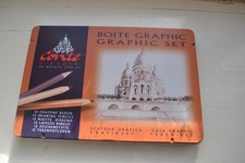 Conte of Paris graphic drawing set 12 pieces in a tin