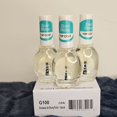 Ever Shine Broadway Gel Strong Polish Top Coat Glossy Peel Off 3 pack .44 fl oz 