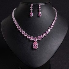 Wedding Bridal Swarovski crystal jewelry set.    Necklace Earrings Set