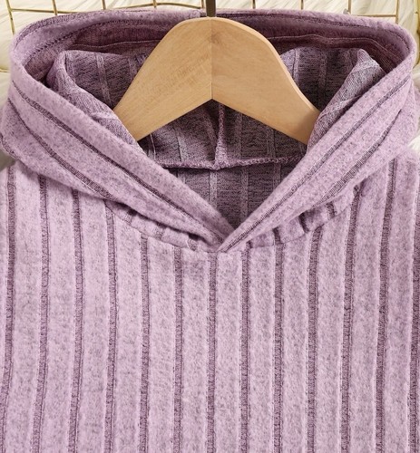 NIP 2pc Long Sleeve Lavender Rib-Knit Set Girls Size 8-10 (140) - Picture 3 of 5
