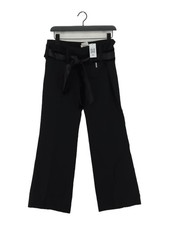 Chloé Women's Trousers UK 10 Black 100% Wool Wide-Leg Chino