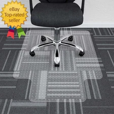 Office Chair Mat for Low Pile Carpeted Floors - 30" X 48" Clear Carpet Chair Mat