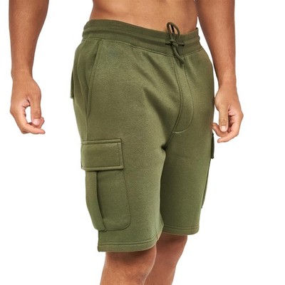 Crosshatch Seagaro Mens Cargo Jogger Comfort Casual Shorts Green