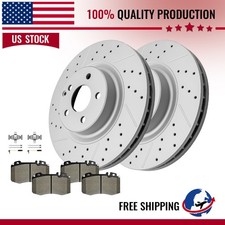 Front Brake Disc Rotors +Ceramic Brake Pads For Mercedes-Benz E550 CLS500 CLS550