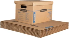 Bankers Box Small Classic Moving Box 10 Pack, Reinforced Handles, Tape-Free Asse