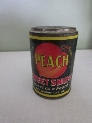 VTG New Old Stock Peach Sweet Snuff 1.15 oz. Advertising Tin by American Snuff - 第 1/4 張圖片