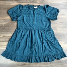 Universal Thread Women  s Cotton Short Dress Ballon Sleeves Lined Pockets Large