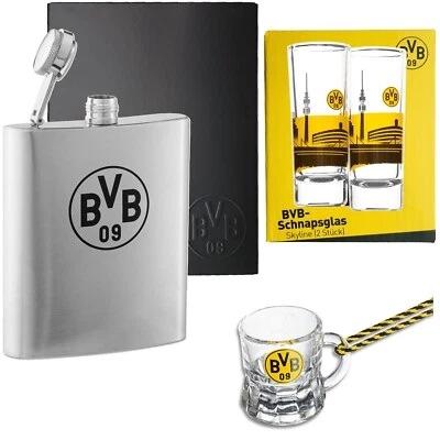 Borussia Dortmund Schnapsgläser Taschenflasche Schnapsglas Flachmann BVB 1909