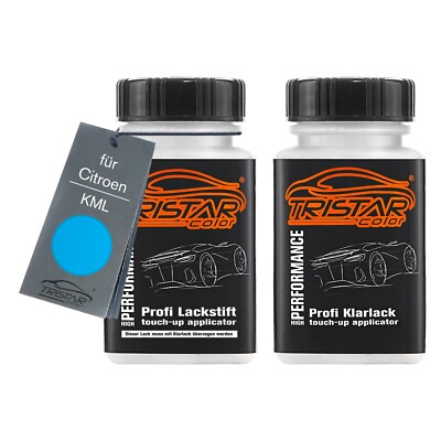 Autolack Lackstift Set für Citroen KML Bleu KLM Basislack Klarlack je 50ml